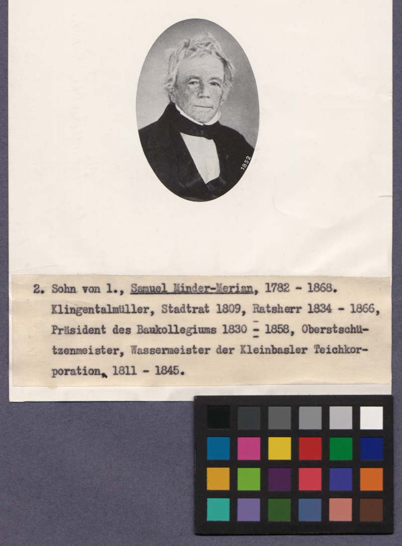 Buchumschlag - [Porträt von Samuel Minder-Merian]
