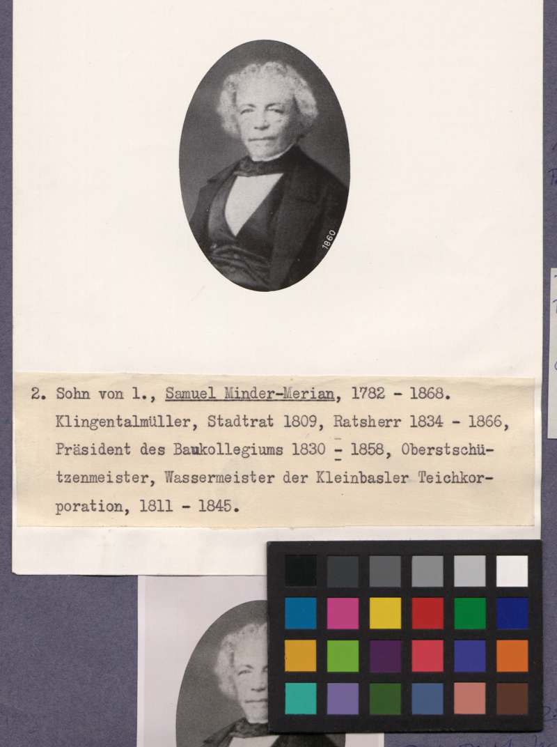 Buchumschlag - [Porträt von Samuel Minder-Merian]