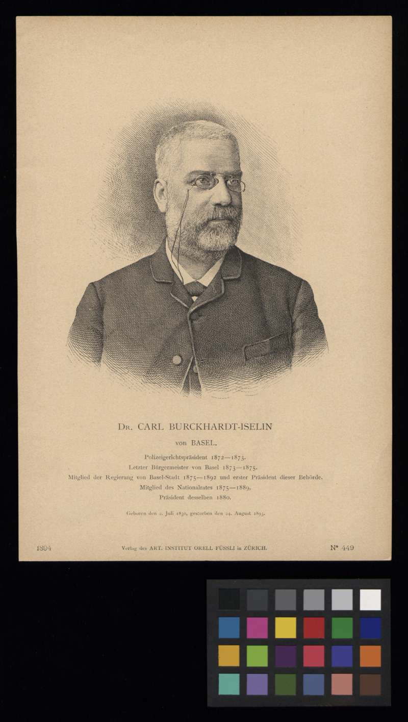 Buchumschlag - Dr. Carl Burckhardt-Iselin von Basel