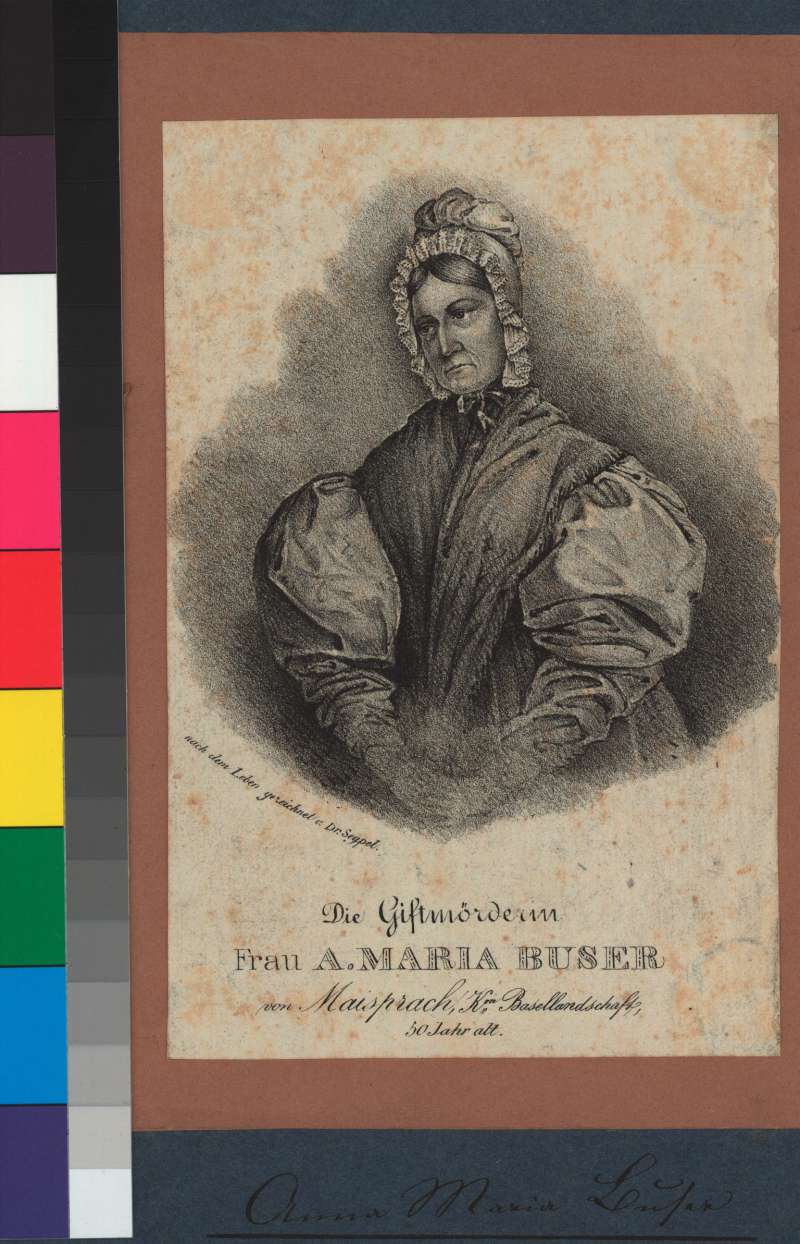 Buchumschlag - Die Giftmörderin Frau A. Maria Buser von Maisprach, Kon. Basellandschaft