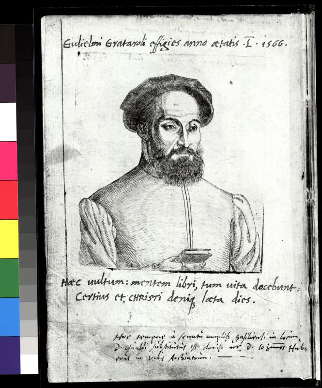 Buchumschlag - Gulielmi Grataroli effigies anno aetatis L 1566